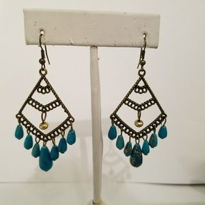 Brand new chandelier earrings,turquoise color